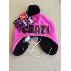 CRAZYeartunes winter hat pink w blk bling headphones built in joe boxer new  eb-93319391